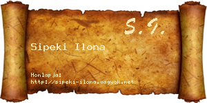 Sipeki Ilona névjegykártya